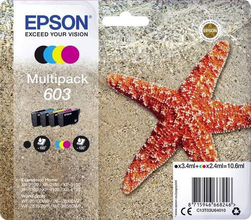 Epson Original 603 Tintenpatronen Multipack C13T03U64010 in Schwarz, Cyan, Magenta und Gelb - Bild 1