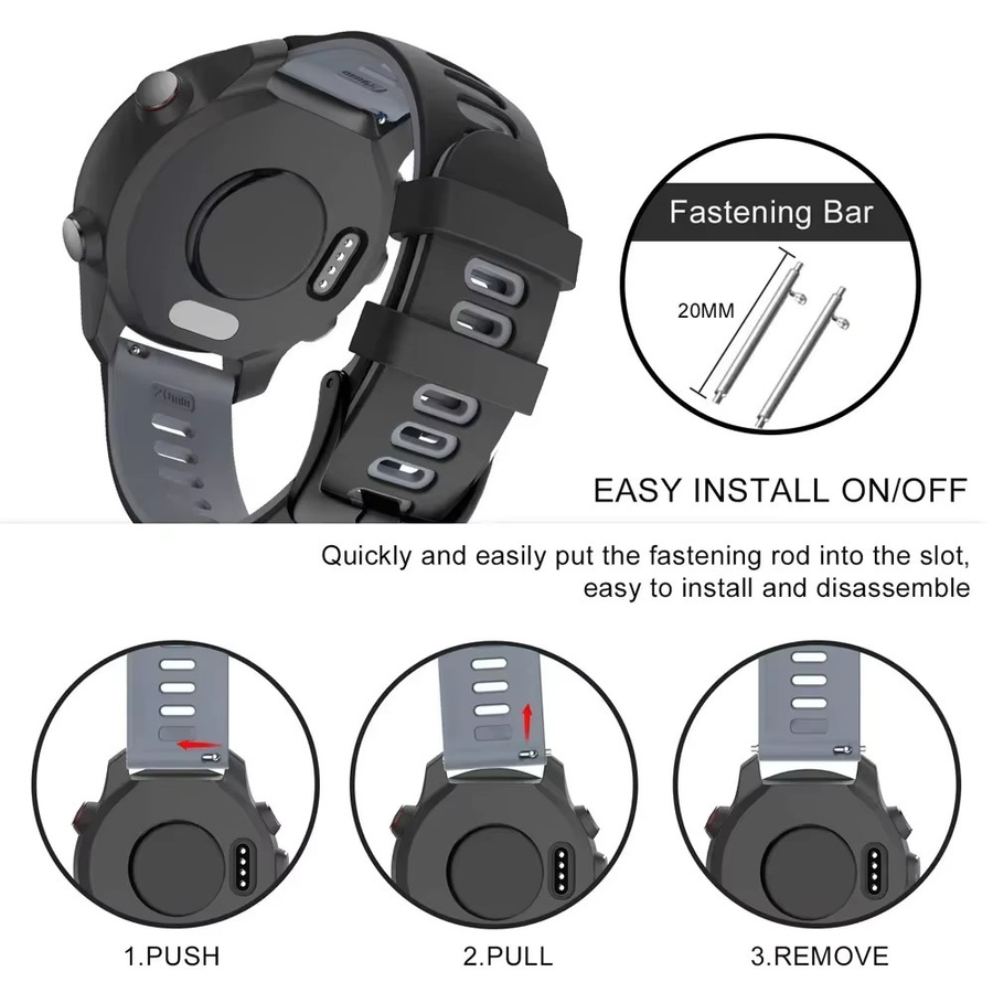 Silikonarmband, Schwarz, Unisex, 22 mm, 20 mm - Bild 3