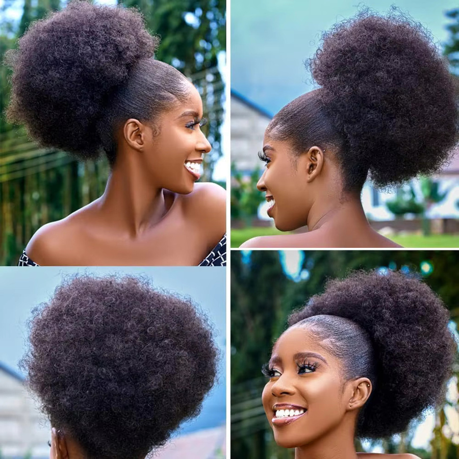 Synthetische Afro Puff Extensions, lockig, 10 Zoll, Damen - Bild 6