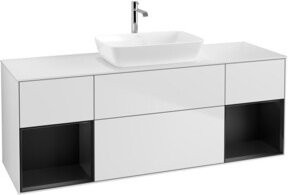V&B Waschtischunterschrank Finion in Blau und Weiß lackiert, Breite: 160 cm, Tiefe: 50,1 cm - Bild 1