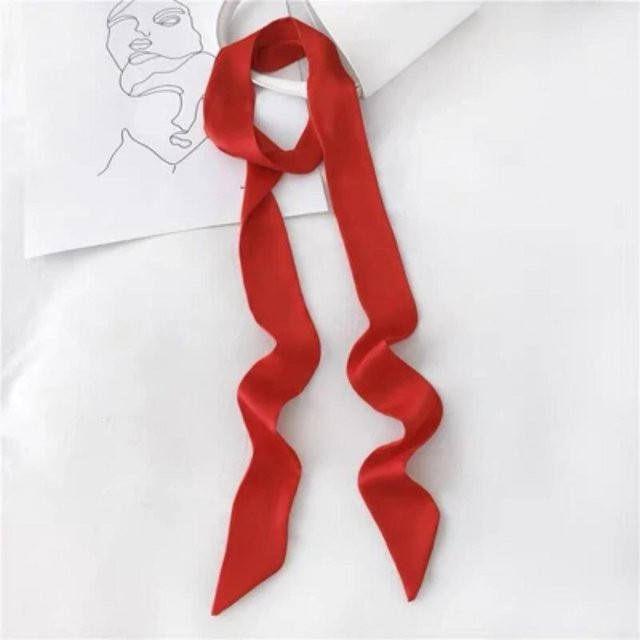 RUNMEI Schal, Chiffon Seide, rot, Damen - Bild 1