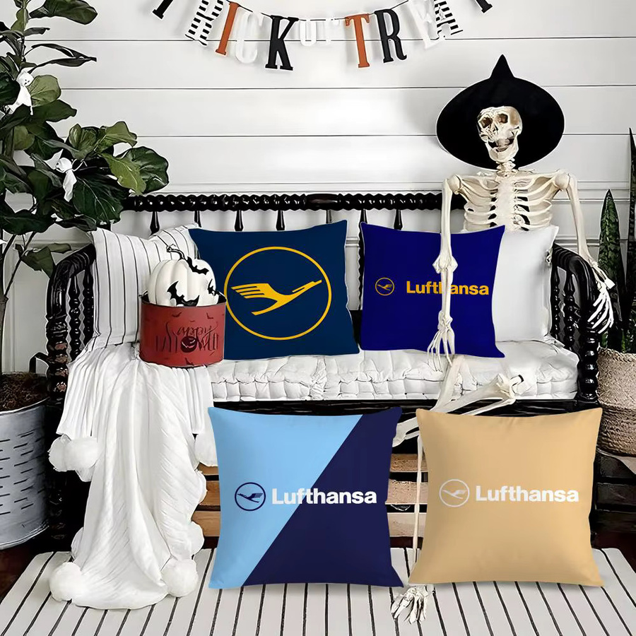 Lufthansa Airlines Flight Commemoration Kissenbezug in Black6 mit seidigem Kurzplüsch und unsichtbarem Reißverschluss - Bild 3