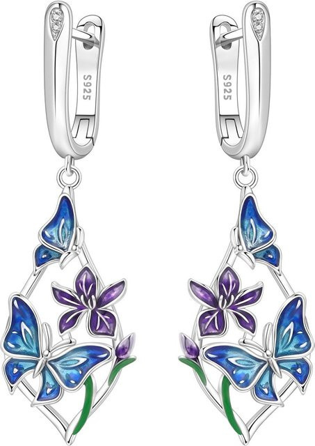 Oooio23 Creolen 925 Silber, Gänseblümchen, Tulpen, Damen - Bild 1