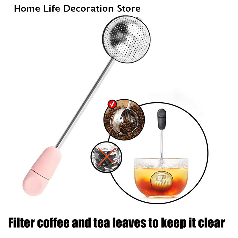 HOUKEA Tragbarer Tee-Infuser aus 304 Edelstahl in Silber mit rotierendem Teesieb und feinem Filternetz - Bild 3