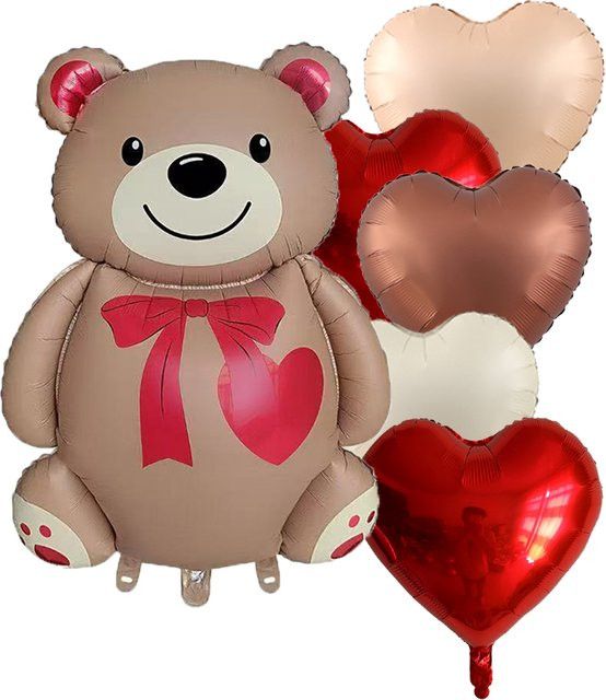 LQZZY Folienballons Herz und Bär für Geburtstag, Valentinstag und Hochzeitsdekoration - Bild 1
