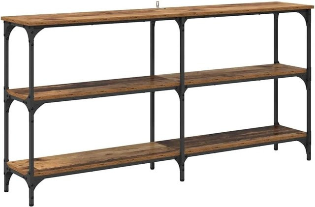 vidaXL Konsolentisch aus Altholz in Braun mit Sperrholz und Metall im industriellen Stil B/T/H: 150 x 29 x 75 cm - Bild 1