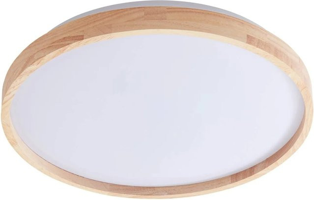 Lindby Smart Home LED Deckenlampe Mirren, dimmbar, RGBW, Weiß/Holz, modern und rund - Bild 1