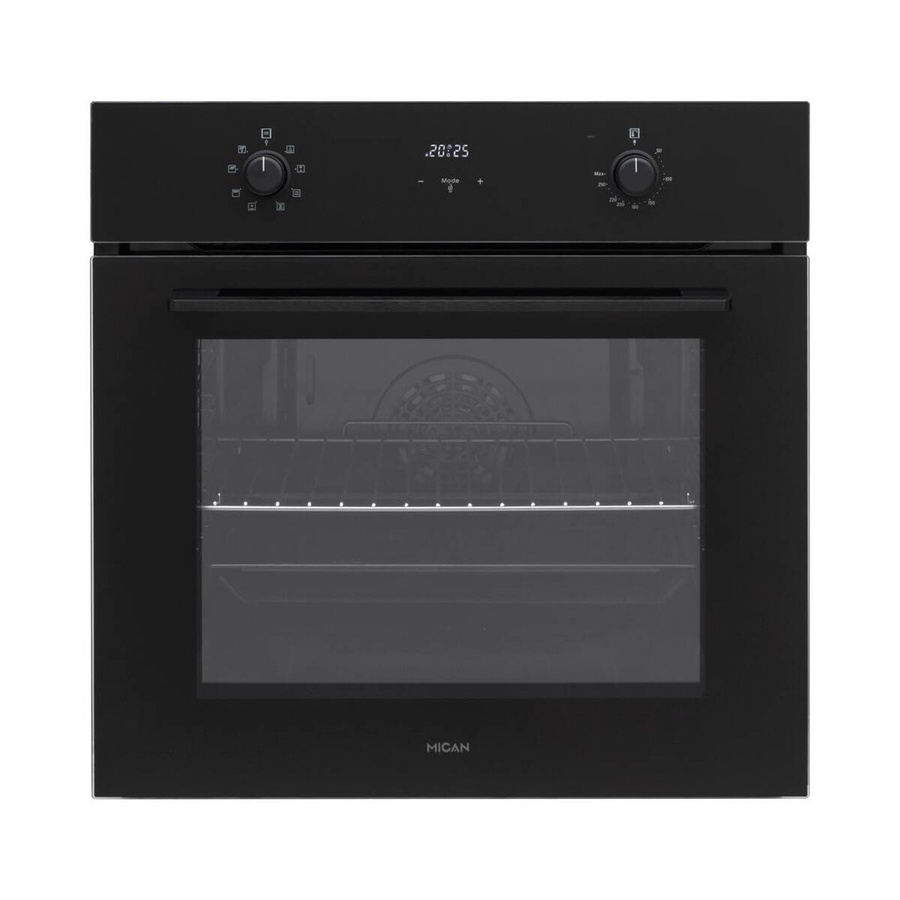 Mican Einbaubackofen BOAHSD65 Schwarz aus Metall mit Ober- und Unterhitze sowie Grill B/H/T: 59,5 x 59,5 x 57 cm - Bild 3