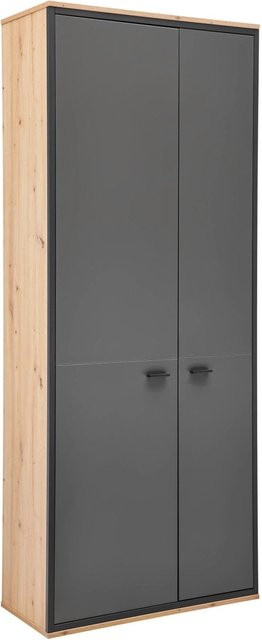 Premium Living Garderobenschrank Florenz in Grau und Eiche Artisan mit mattem Finish - Bild 1