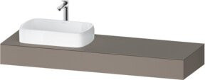 Duravit Konsole Qatego in Grau mit einem Ausschnitt für Waschbecken links, B/T/H: 160 x 55 x 17 cm - Bild 1