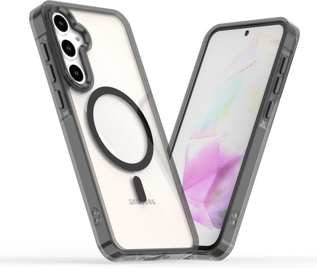 Magnetische kabellose Ladeabdeckung als stoßfeste Hülle für Samsung Galaxy A55 A36 A35 A26 A25 A16 A15 A54 A34 A53 A33 in Schwarz und Transparent - Bild 1