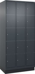 C+P Schließfachschrank Classic PLUS mit Sockel und 3 Abteilen, Farbe Anthrazitgrau, H x B x T: 195 x 90 x 50 cm - Bild 1