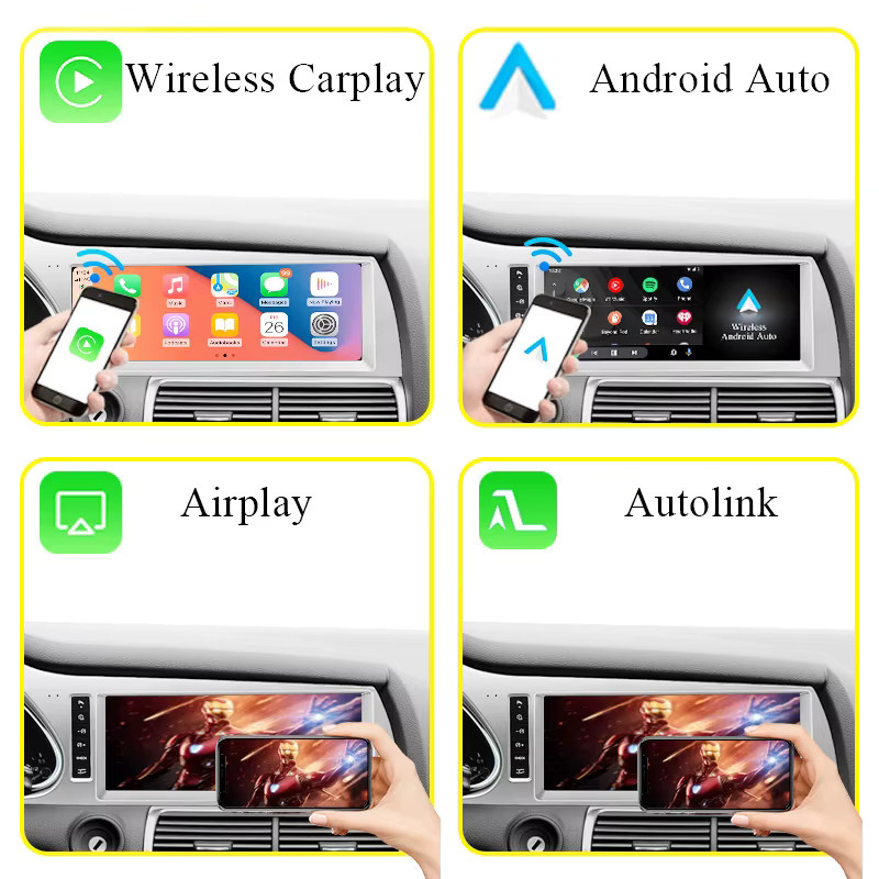 AUTOTOP Linux Auto-Multimedia-Stereoanlage für Audi Q7 4L 2005-2015 mit 10,25 Zoll Display, kabellosem Carplay, Android Auto, Wifi und Bluetooth in Schwarz - Bild 1