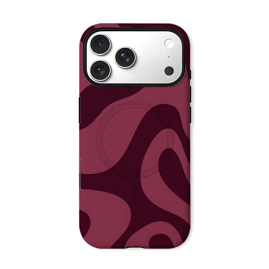 Aurbe Flow Case 2-in-1 MagSafe Hülle mit mattem Schutzfilm für iPhone 17 16 15 14 Plus Pro Max, Stoßfeste Hartschale, Burgunderrot - Bild 7