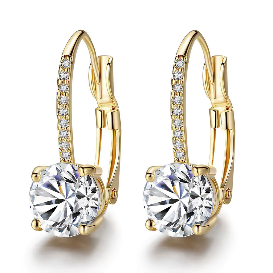 YAAMELI Ohrringe, 925 Sterling Silber, Gold Farbe, Kristall, Damen - Bild 2