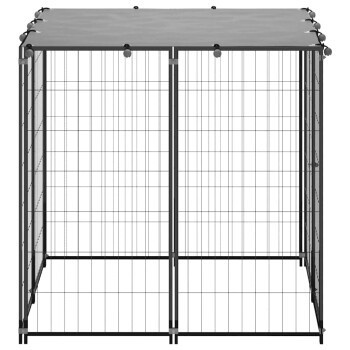 VidaXL Hundezwinger aus Metall in Schwarz, wetterfest, B/T/H: 1,1 x 1,1 x 1,1 m - Bild 2