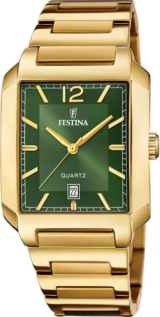 Festina Herrenuhr, Quarz, Edelstahl, Grün, 36 mm, 5 ATM - Bild 1