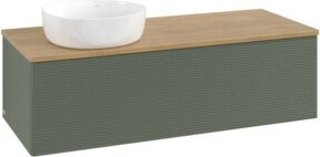 V&B Waschtischunterschrank Antao mit Frontstruktur in Eiche Honig und Grau Grün, B/T/H: 120 x 50 x 50 cm - Bild 1
