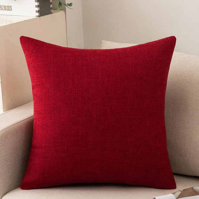 HomeHarmony Kissenbezug aus Baumwollleinen in Weinrot, quadratisch, B/B/B: 45 x 45 x 1 cm - Bild 1