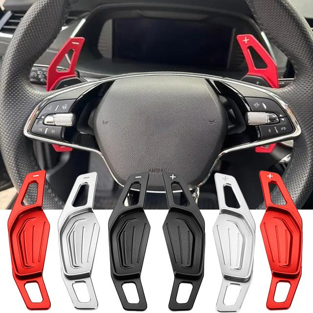 Paddle Shift aus Aluminiumlegierung für Skoda Octavia A8 MK4 ENYAQ IV RS VRS Karoq Kodiaq in Rot - Bild 1