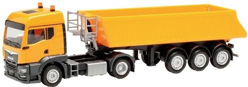 Herpa H0 MAN TGS TM Schmitz Kipp-Sattelzug Baufahrzeug in Kommunalorange - Bild 1