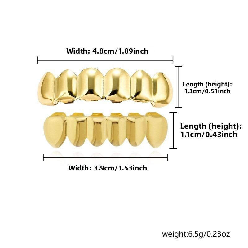 YIRAN Zahnkappen Hip Hop, 14K Gold Plated, Kupfer, Unisex - Bild 3