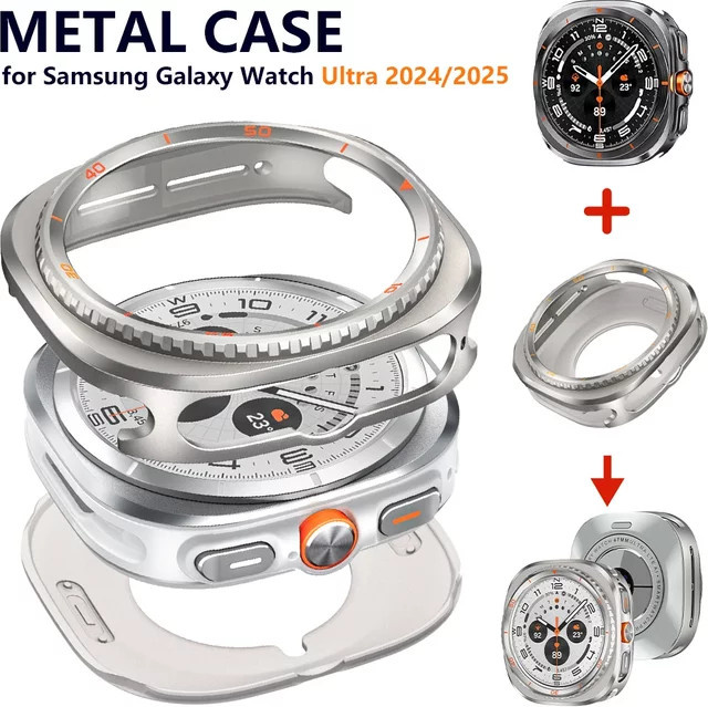 CHIICSMART Schutzabdeckung für Samsung Galaxy Watch Ultra, Edelstahl, Unisex - Bild 1