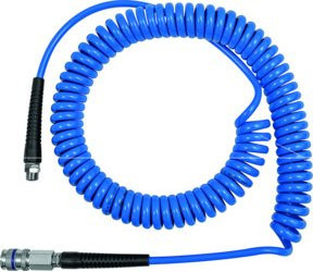 Riegler Spiralschlauch-Set aus PU mit Stahlkupplung in Blau, Schlauch Durchmesser: 10 x 6,5 mm, Länge: 3,0 m - Bild 1