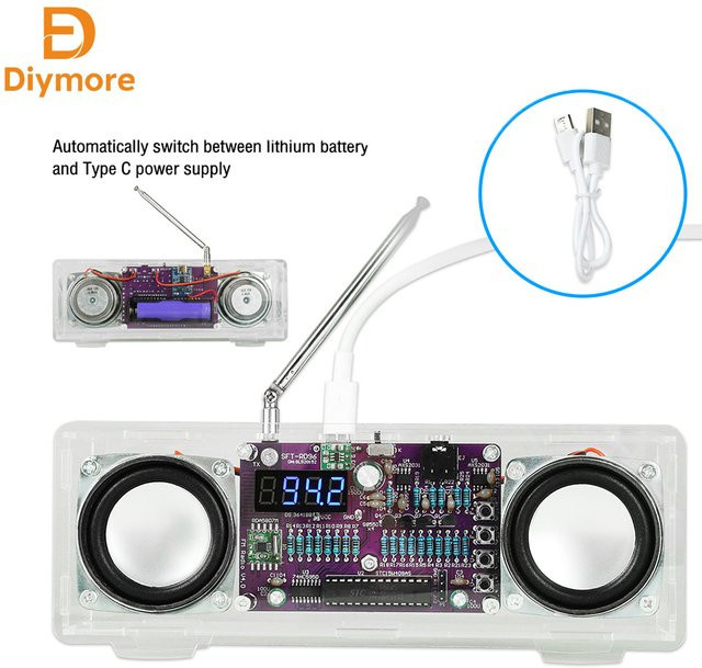 Diymore Zweikanaliges Elektronisches FM-Radio Lötset mit Digitaler Röhrenanzeige als DIY-Kit zum Löt-Lernen (87,5MHz-108MHz) - Bild 1
