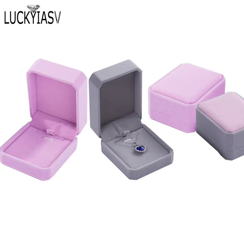 Schmuckaufbewahrung Box, Samt, Kunststoff, 7*8*4cm - Bild 3