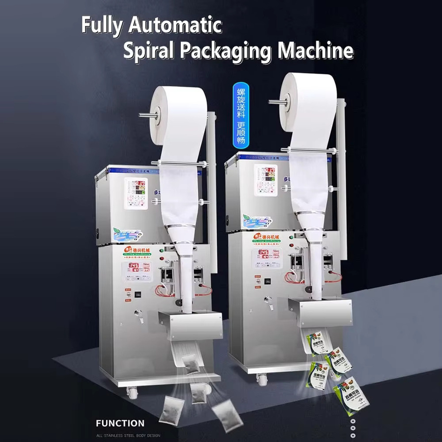 LZHZXY Automatische Teebeutel-Verpackungsmaschine mit Spiralversion, Granulatfüller und Waage, Silber, Edelstahl, Füllmenge: 1–50 g - Bild 3