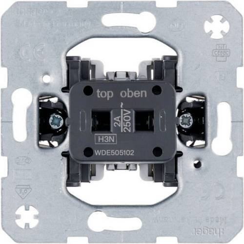 Hager Hotelcard-Schaltaufsatz WDE505102 Druckknopf in Schwarz für bündige Montage - Bild 1