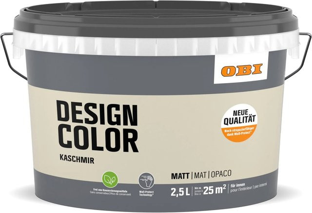 OBI Design Color Dispersionsfarbe Kaschmir Beige 2,5 l - Bild 1