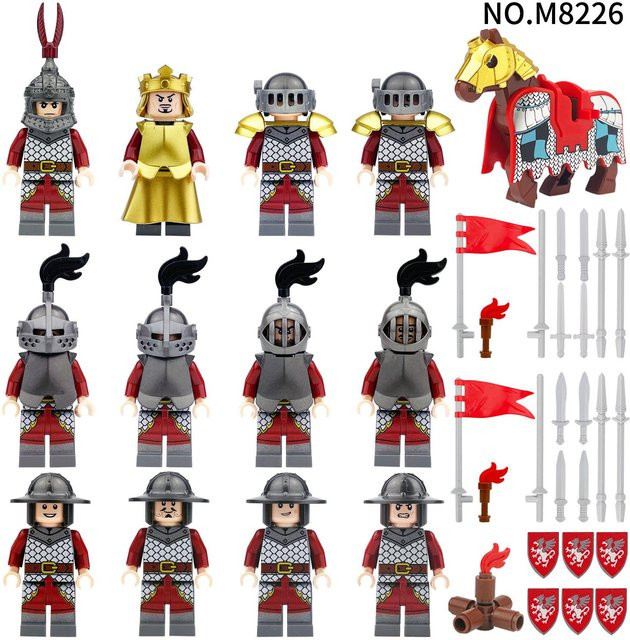 Fun Building Blocks Mittelalterliche Kavallerist Soldatenfiguren Bausteine Set - Bild 1