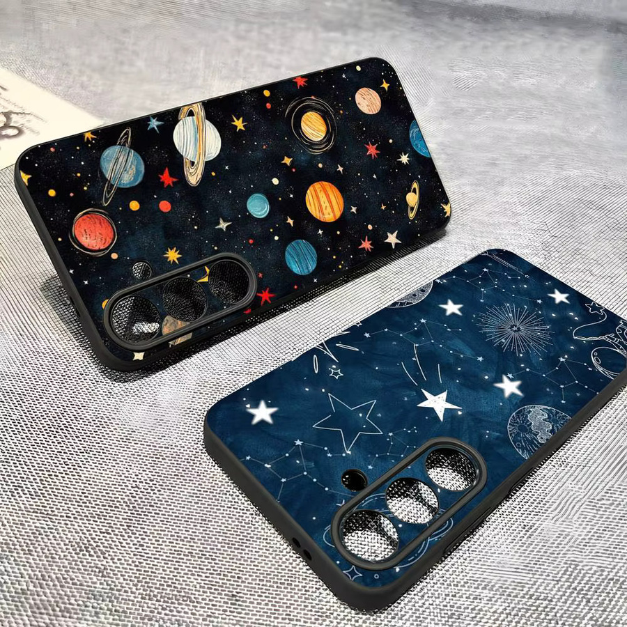 Handyhülle mit Sternenhimmel-Konstellation für Samsung Galaxy S25 S24 S23 S22 S21 S20 Ultra Plus FE Lite 5G, Schwarz/Mehrfarbig - Bild 3