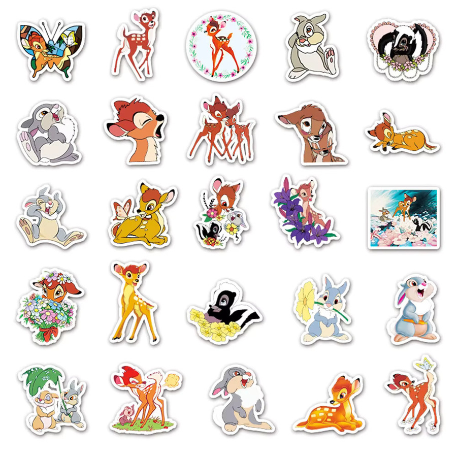 Disney Bambi Anime Aufkleber Set, bunte Kawaii Hirsch Sticker für Notizbücher und Koffer - Bild 3