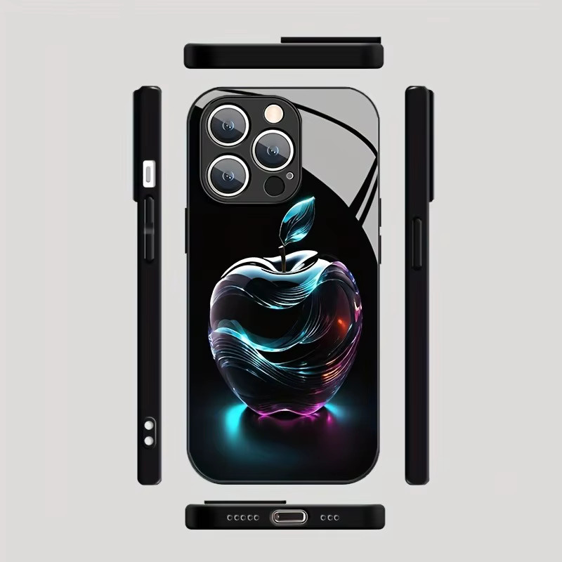 Handyhülle mit blauem Kristallmuster aus gehärtetem Glas für Apple iPhone 11 bis iPhone 17 Pro Max und weitere Modelle - Bild 2