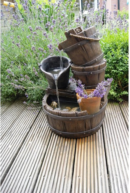 Ubbink AcquaArte Halifax Gartenbrunnen Set aus Polyresin in rustikaler Fässer und Eimer Optik B: 38,0 cm, T: 34,0 cm, H: 4,0 cm - Bild 1