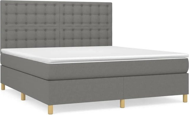 vidaXL Boxspringbett mit Matratze Hybrid-Design Dunkelgrau B/T/H: 160 x 200 cm - Bild 1