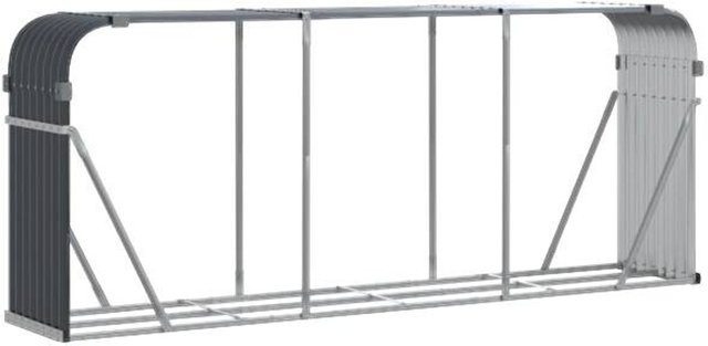 vidaXL Kaminholzunterstand aus verzinktem Stahl in Anthrazit B/T/H: 234 x 45 x 100 cm - Bild 1