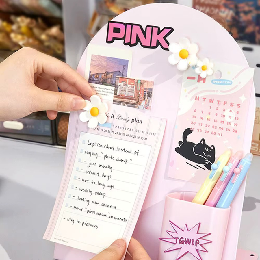 Magnetische Notiztafel für den Schreibtisch mit vertikalem Bogen und großem Fassungsvermögen als Desktop-Organizer für Büro und Zuhause in Weiß - Bild 1