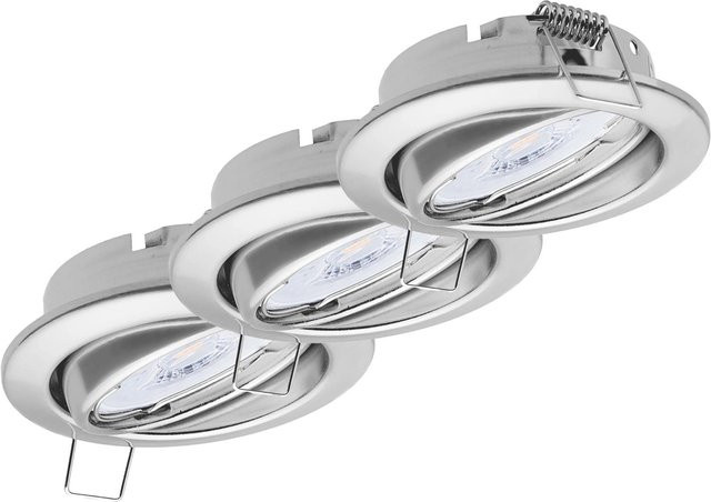 Oktaplex 3er Set Einbaustrahler Dijon in Chrom mit schwenkbaren LED Modulen, Warmweiß, 1,9W, 345lm - Bild 1