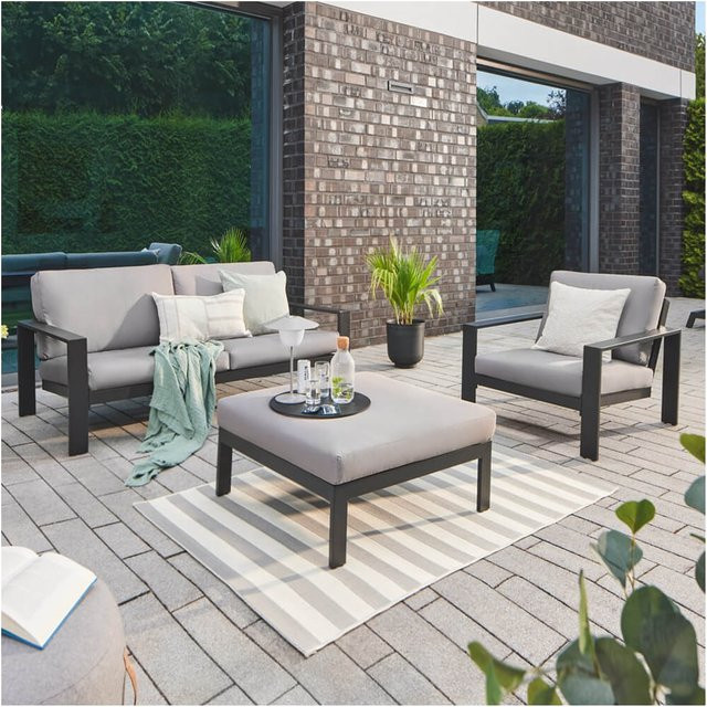 HOME DELUXE Gartenlounge RIO M aus Aluminium in Anthrazit mit Polstern - Bild 1