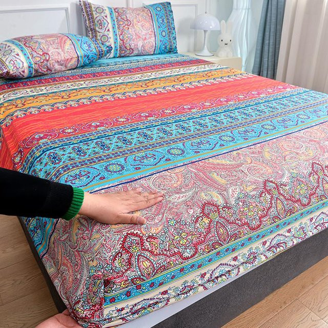 Bestbags Bömisches Spannbettlaken mit Gummizug aus Mikrofaser, Mehrfarbig, B/T: 180 x 200 cm - Bild 1