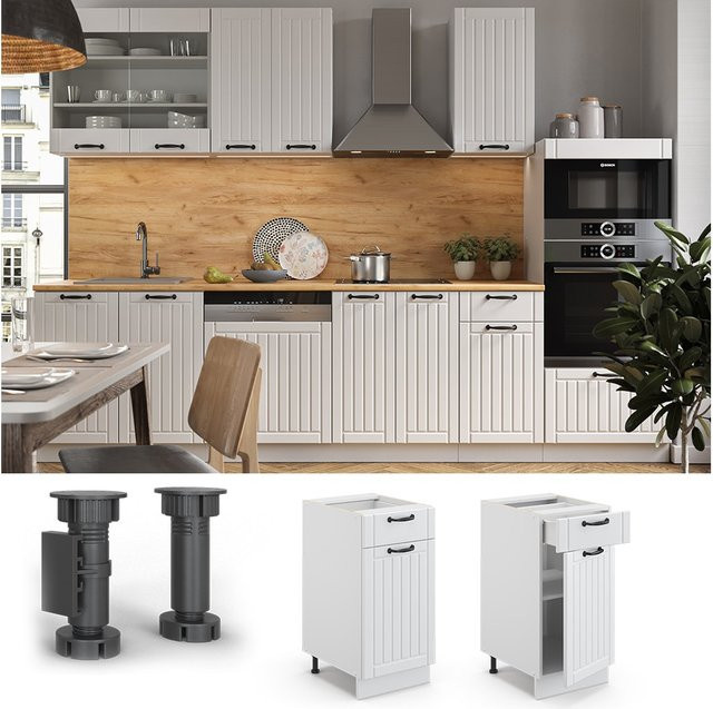 Vicco Küchenunterschrank FAME Line in Weiß im Landhausstil mit Breite: 40 cm - Bild 1