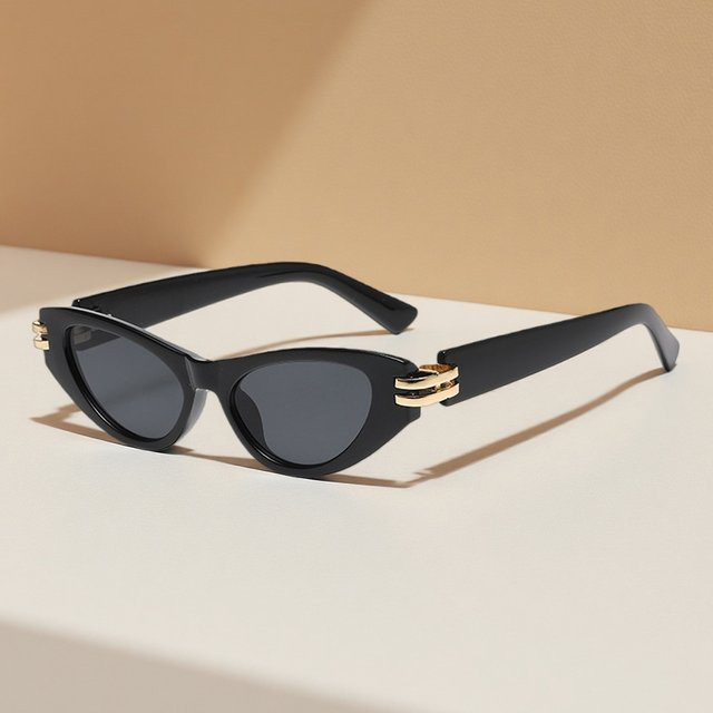 FUQIAN Sonnenbrille Cat Eye, Vollrand, Kunststoff, Schwarz, Damen - Bild 1