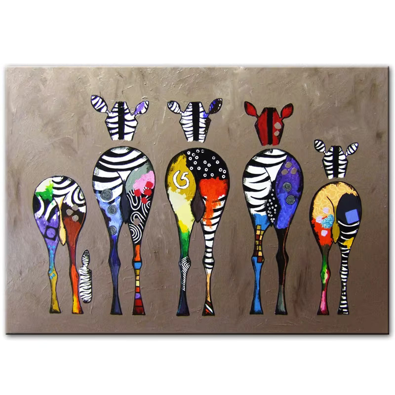 Abstrakte Zebra Leinwand Kunst von HALFLEMART in Multicolour als modernes Wandbild mit afrikanischem Tiermotiv - Bild 3