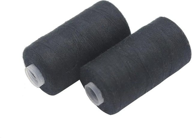 WIKHOSTAR Nähgarn Set aus Polyester, 2 Stück à 500m, Schwarz und Weiß - Bild 1
