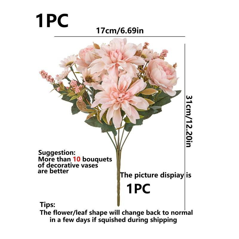 Künstliche Seidenblumen von Love Home Garden in Pink für Dekorationen wie Hochzeiten, Partys oder als Brautstrauß - Bild 2