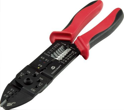 TOOLCRAFT Crimp- und Abisolierzange in Rot für 1,5 bis 6 mm² (PLC-4131 TO-6680946) - Bild 1